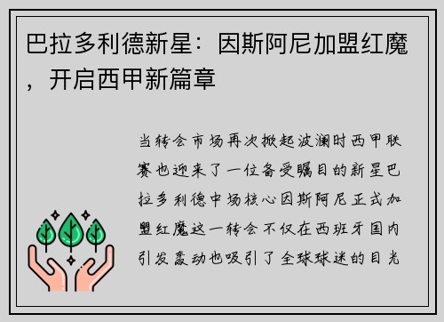 巴拉多利德新星：因斯阿尼加盟红魔，开启西甲新篇章